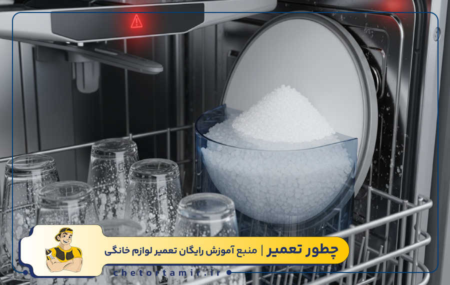 چه زمانی وجود آب در مخزن نمک ماشین ظرفشویی خطرناک است؟