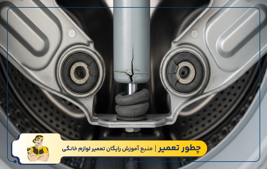 خرابی یا فرسودگی بوش های لاستیکی محل اتصال دیگ